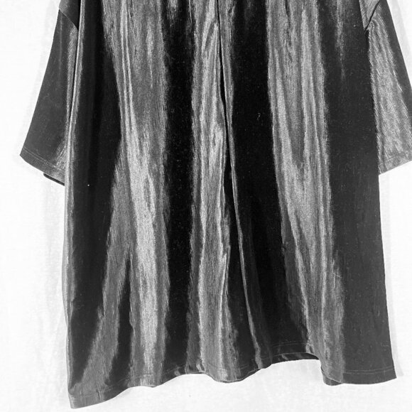 Asos Oversized Short Sleeve Black Velvet Blouse Size 8 - Picture 4 of 4